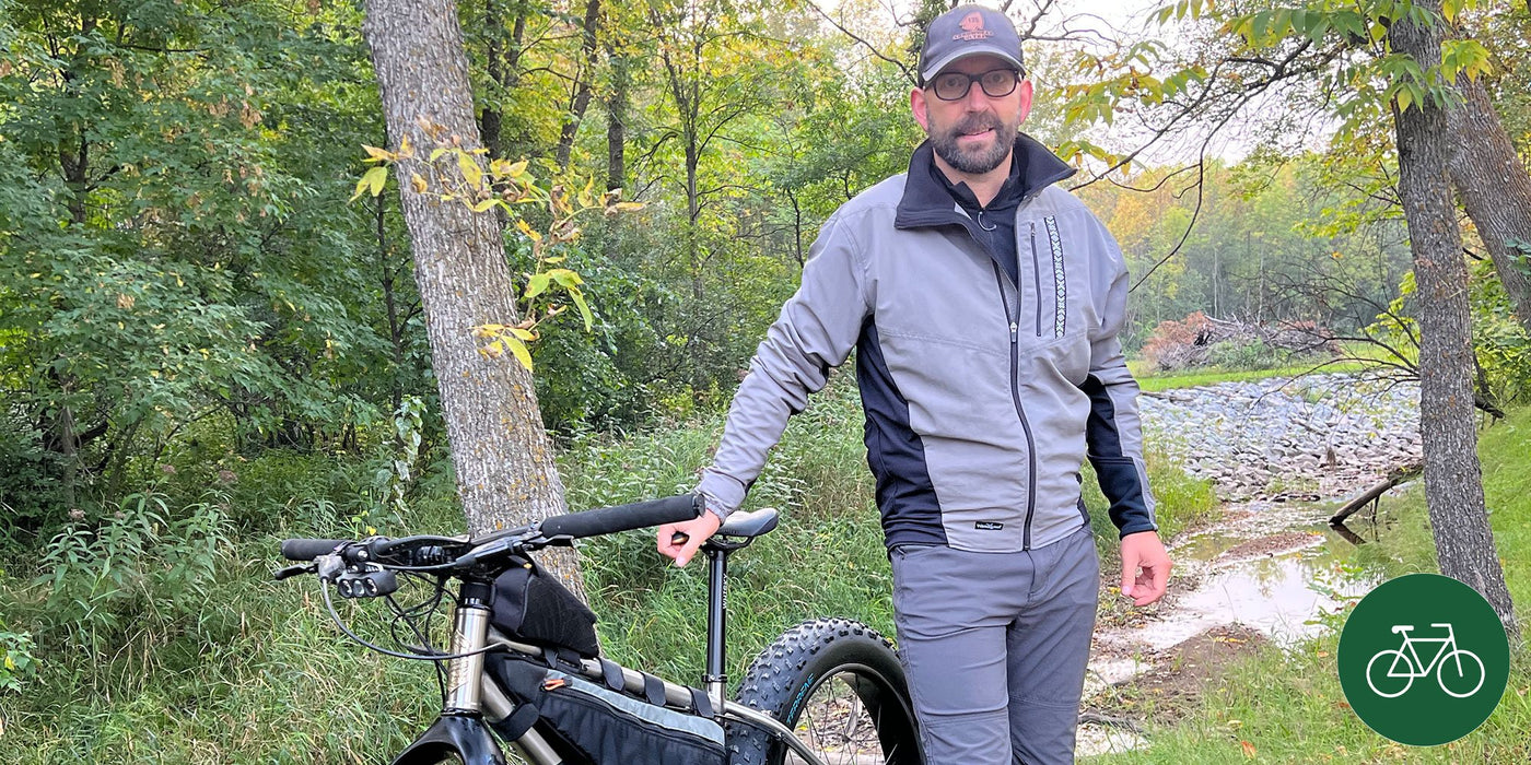 Chuck Lindner wearing Bike Jacket - Biking Collection header Image
