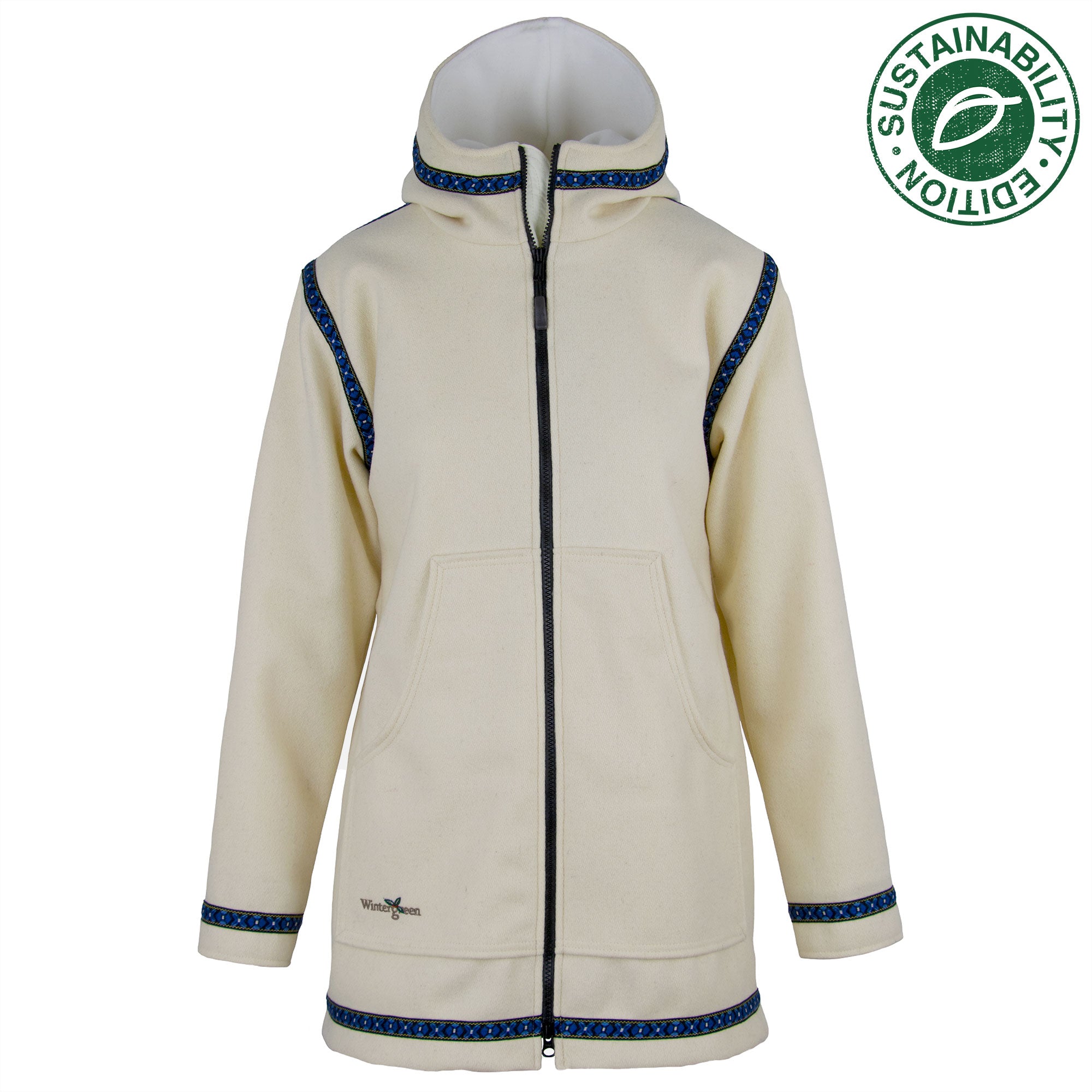 Natural Cream (Blue Wool Trim)